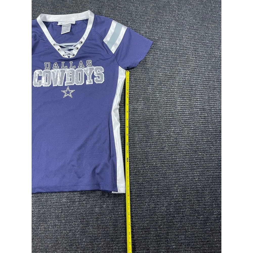 Dallas Cowboys Authentic Lace Up Jersey Shirt Navy Blue Silver Sequins Small - Picture 6 of 8